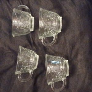 4/$60 Set of 4 Floral Punch Bowl Cups & Hooks